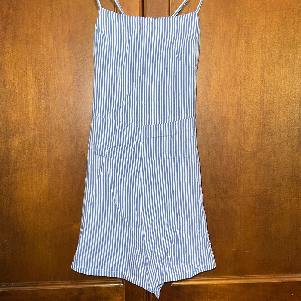 h&m divided stripe romper